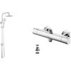 GRIFEMA COLUMNA-G7005, Sistema Doccia con Deviatore, Soffion, Flessibile Doccia & G17005 Berlin-Rubinetto Miscelatore Termostatico per Sistema-Colonna Doccia, Cromo, Argento [Exclusiva Amazon]
