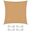 CelinaSun tenda parasole a vela giardino balcone incl. corde di fissaggio HDPE BASIC quadrato 2,6 x 2,6 m beige sabbia protezione solare