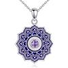 Vadmans Collana Fiore di Loto Regalo Collana con Ciondolo di Loto in Argento Sterling 925 Fiore di Loto Gioielli di Loto per le Donne (02-Febbraio)