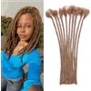 Huarisi 0.6cm Dread Capelli Veri 12 Inch 10Strands Auburn Brown Dreadlock Extensions Human Hair for Women Handmade Permanent Loc Extensions Real Hair #30 Can Be Curled and Twisted