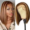 TNICE Bob Wig Human Hair Lace Front Wigs 13x4 Lace Frontal Brazilian Straight Bob Wig 180% Density Short Wigs for Black Women Highlight Blonde #4/27 Colour (12 inch)