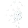 FLEXISTYLE Grande orologio da parete moderno a forma di farfalla, rotondo, 30 cm, 15 farfalle, soggiorno, camera da letto, cameretta dei bambini, prodotto nell'UE (bianco)
