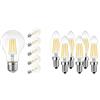 LVWIT Lampadine di filamenti a LED Attacco E27,11W Equivalenti a 100W,1521LM & Lampadine Filamento LED E14, Lampadina LED 5.5W Equivalenti a 60W, Lampadina 806 Lumen