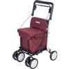 Carlett - Carrello spesa per supermercato - Omologato per uso medico - Sedile con schienale integrato - 4 ruote a 3 posizioni - Capacità 15 kg - Borsa rimovibile 29L - Colore rosso