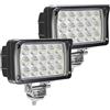 WELLIT Faro da lavoro LED 2 x 45W,12v 24v,Faretto Faro Luci da Lavoro a led,Off-road Fendinebbia Impermeabile Per Trattore Auto Fuoristrada Moto 4WD SUV ATV Camion