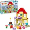 LEGO DUPLO La Casa del Compleanno di Peppa Pig, Giochi Creativi per Bambine e Bambini da 2 Anni in su con 3 Personaggi, Orsacchiotto Giocattolo e Torta di Compleanno, Playset Educativo 10433