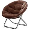 WEBGLGFDL Sedia da spiaggia leggera pieghevole luna, grande spazio, sedia da campeggio, sgabello da pesca per dormitorio, soffitta, angolo lettura Moon Chair-Braun