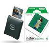 instax Fujifilm instax SQUARE Link Midnight Green & instax SQUARE, Film Pellicola Istantanea, Formato Quadrato, 62x62 mm, Confezione da 10 Foto