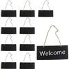Ncheli 10 Pcs Lavagnette in Legno con Cordino - Mini Lavagne Rettangolari Vintage per Segnaposto Matrimoni, Ristornati, Feste e Decorazione - Kit Etichette Cancellabili Manoscritte