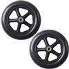 YUNHEST Accessori for sedie a rotelle, ruota anteriore con cuscinetti, set completo, una coppia di ruote da 6 pollici, 7 pollici, 8 pollici, ruote piene, ruote universali, ruote anteriori piccole.(Color:Black
