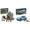 LEGO Harry Potter La Capanna di Hagrid: una Visita Inattesa, Giochi per Bambini e Bambine & Harry Potter Ford Anglia Volante, Modellino di Macchina Giocattolo da Costruire