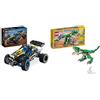 LEGO Technic Buggy da Corsa, Macchina Giocattolo & Creator Dinosauro, Set Animali Giocattolo 3 in 1 per Costruire, Giochi per Bambini, Bambine