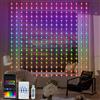 ZAIYW Tenda luminosa intelligente RGB 5050 con chip integrato, lucine per tende da 2,4 x 1,8 m, telecomando e controllo APP, tenda luminosa a 144 LED per interni per sfondo terrazza camera da letto