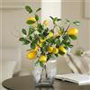 Laelfe Rami di Limone Artificiale, Bouquet di 8 Teste di Limoni Gialli Finti su Steli Lunghi con Rami di Salice, Rami di Limone Finto per Cucina, Sala da Pranzo, Camera da Letto e Tavolo