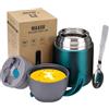 LOGEEYAR Thermos per Alimenti 500ml, Contenitore Termico per Alimenti di Acciaio Inossidabile con Cucchiaio Pieghevole, Isotermico Sottovuoto per Cibi Caldi e Freddi, Verde