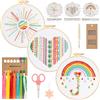 JSRQT 3 Pezzi Kit da Ricamo per Principianti, Kit per Pratica di Ricamo Arcobaleno per Bambini Adulti, Kit Iniziale per Punto Croce con Strumento per Ricamo, Kit per Ricamo ad Ago a Mano per Decora
