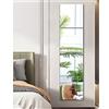 Sqinor Specchio da Parete Lungo Adesivo Vetro Specchio Rettangolare Figura Intera Specchi Muro Specchio Grande da Parete per Camera Da Letto, Soggiorno, Armadio, Porta, Palestra