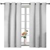 YSTELLAA Tende 100% Oscuranti Per Interni 2 Pezzi, 117×137cm, Effetto Lino, Tende Termiche, Con Anelli, Tenda Termica Isolante Freddo E Caldo, Fonoassorbenti, Moderne, Grigio Bianco