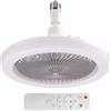 RuiDay Silenzioso 3 Velocità Ventilatore da Soffitto con Luce, E27 Lampadina Ventilatore con Telecomando e Timer, LED Dimmerabile Luce con Ventilatore, per Soggiorno Ufficio Camera (Grigio-B)
