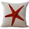 ZQMHCY Federe Cuscini Stella Marina Rossa Copricuscini Divano Cotone e Lino Copri Cuscini per Divano Forte Traspirabilità Cuscini per Divano con Cerniera Nascosta Cuscini Letto 60x60cm/1 Pieces