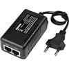 REVODATA Revotech Iniettore Poe Gigabit 48V, Uscita Poe 48V/0,5A con Cavo UE, IEEE 802.3af/at Poe+ Passivo 10/100/1000Mbps, Distanze Fino a 100M, Adattatore Poe Plug And Play (POE4805-G)