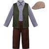 ReliBeauty Costume Vittoriano per Bambini 3-12 anni con Cappello Costume da Ragazzo Povero,120