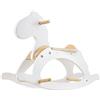 Mamabrum - Cavallo a Dondolo in Legno Bianco, Classico e Chic, Giocattolo per Bambini e Bambine a Partire da 1 Anno