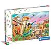 Clementoni - 25779 - Supercolor Puzzle - Land of Dinosaurs - 104 Pezzi - Puzzle Bambini 6 Anni, Puzzle Animali, Dinosauri, Illustrazione, Made In Italy