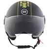 BHR Casco Demi-Jet 835 SPECIAL - Casco Scooter Omologato ECE 22.06 con Visiera a Occhiale Antigraffio - Sgancio Micrometrico e Guanciali Removibili - Cool Black XS