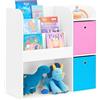 SoBuy Libreria montessoriana per bambini Scaffale portagiochi Portariviste Bianco 89x35x87cm KMB37-F