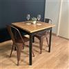 Generic Tavolino bar rustico in legno massello 70/80cm con piede a 45° (70x70cm)