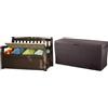 Keter Cassapanca contenitore Eden Storage Bench con Capacità di 265 Litri in Resina & 231317 Baule, Comfy Marrone, 116.7 x 44.7 x 57 cm