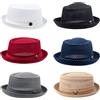 HunterBee 2/6 pz donne donne maglia maiale torta cappello di paglia estate 1920s costume partito cap Fedora papà bombetta piatto top uomo, bianco, nero, rosso, blu navy, grigio scuro, caffè, L