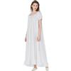 BEAUTELICATE Camicia da Notte Donna in Cotone Maniche Corte Stile Vittoriano Camicia da Notte Lungo Vintage Principessa Sleepwear Estivo Pigiami Avorio,S