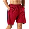 HMIYA Pantaloncini Sportivi da Uomo Running Shorts con Tasca con Zip per Jogging Fitness (Rosso,XL)