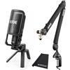 RØDE Rode NT-USB+ Plus microfono a condensatore USB + PSA1+ Plus braccio snodato nero + panno in microfibra Keepdrum