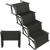 Cannoli Scala per cani pieghevole, scala per cani auto, rampa regolabile altezza 56-76 cm, per auto SUV camion, rampa per cani e auto, pieghevole, con 5 gradini (nero)