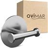 ovimar gancio doppio per asciugamani Hirsthals | senza forare | acciaio inox | argento | per il bagno come portasciugamani | utilizzabile anche come porta strofinacci o porta giacche da incollare