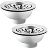 Schläfer 439726.02 | Piletta di Scarico per Lavello Tipo Basket Senza Troppo Pieno, Dimensione 1 1/2, Foro Ø 90mm, Pilettone Ø 114mm, Piletta Standard in Acciaio Inox con Vite e Cestello, 2 Pezzi