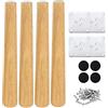 Drenky Gambe per Mobili In Legno, 25cm Gambe Tavolo Massello Affusolato Set di 4 Con Piastra di Montaggio Tappetino Antiscivolo Viti per Letto, Armadi, Divani