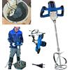 JAOSY Miscelatore Professionale, 2600W Miscelatore per malta elettrico del concreto, Betoniera cemento portatile del malta, una regolazione di 6 velocità, 230V, Blu