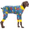 Oslueidy Tuta di Recupero per Cani Dopo l'intervento Chirurgico,Tuta di Pigiama del Cane del Corpo Pieno Grande Medium Cane Recovery Onesie Tuta chirurgica (Giallo Blu, 6XL)