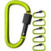 Outdoor Saxx OutdoorSaxx - Moschettoni a vite in alluminio, 8 cm, 5 pezzi, verde e nero