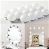 Qtuie Luci da Specchio 14 LED per Trucco - 3 Colori Make Up Bulbi Lampadina di Hollywood Regolabili - Lampada per Specchio Cosmetico (14)