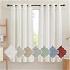 PONY DANCE Tende Corte Lino 200g/m² Semitrasparenti Cucina Moderne Tende per Interni con Anelli Linen Curtains Cameretta Bambina 2 Pezzi L 140 x A 145 CM, Crema