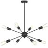 Mengjay Plafoniere Lampadari Sputnik Lampadario Semi-incasso da Soffitto 8 Luci,Lampadario a Sospensione,Lampade da soffitto E27 per Sala da Pranzo Cucina Soggiorno (Senza Lampadina) (8 teste(Nero))