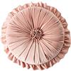 Fouriding Cuscino rotondo con volant, 35 cm, cuscino rotondo con fiori, cuscino per pavimento, soggiorno, divano, letto, sedia, pavimento, auto, decorazione per la casa (rosa)