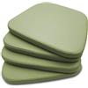 EXTROITALY Goccia Set 4 Cuscini Lime in Ecopelle SFODERABILE con Cerniera - Interno Poliuretano INDEFORMABILE - Mis.48/40X43 H.5 UTILE per Seduta Sedia e/o per POLTRONCINA