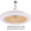 RuiDay Silenzioso 3 Velocità Ventilatore da Soffitto con Luce, E27 Lampadina Ventilatore con Telecomando e Timer, LED Dimmerabile Luce con Ventilatore, per Soggiorno Ufficio Camera (Giallo-B)