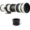 Lechnical Fotocamera MF Obiettivo zoom super teleobiettivo F/8.3-16 420-800mm T2 Mount con anello adattatore M4/3-mount Sostituzione filettatura 1/4 per G9 GH5 II GX7 GX8 GX9 GX850 G90 G91 G95 G100